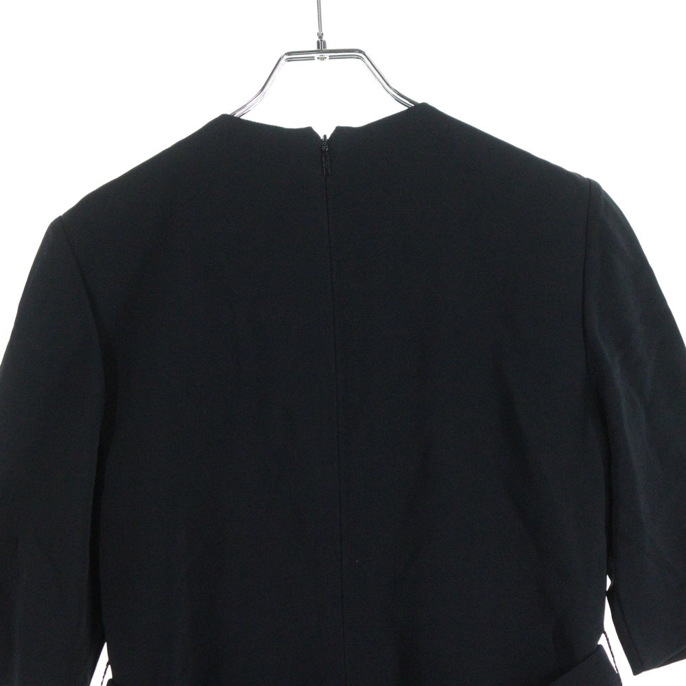 VERSACE(ヴェルサーチ) メデューサボタン ベルト付き ショートスリーブワンピース ドレス レディース ブラック