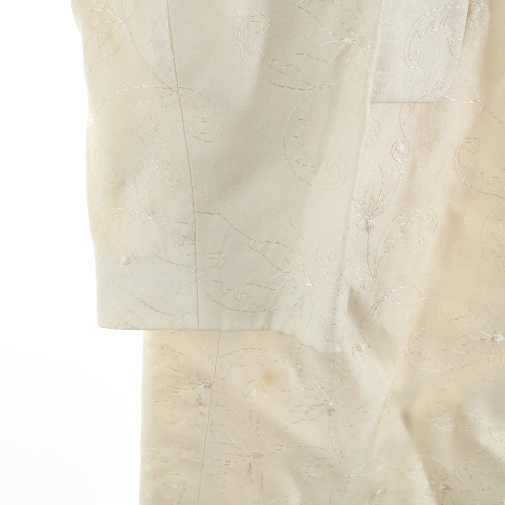 NO BRAND(ノーブランド) RICHARDS (リチャーズ) 花刺繍 シングルテーラードロングジャケット レディース アイボリー