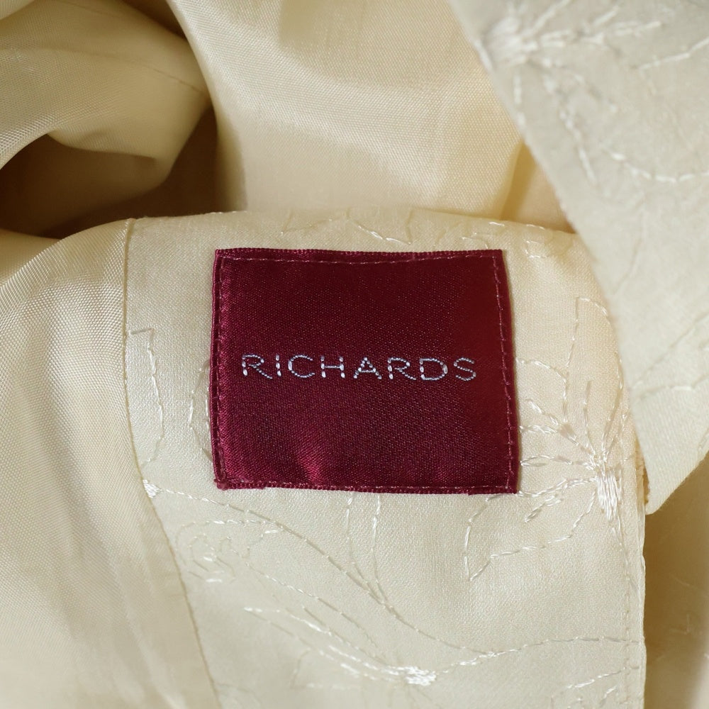 NO BRAND(ノーブランド) RICHARDS (リチャーズ) 花刺繍 シングルテーラードロングジャケット レディース アイボリー