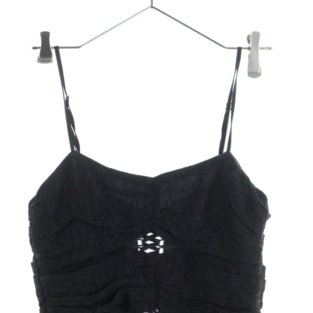 FETICO (フェティコ) BOTANICAL JACQUARD CUTOUT CAMI TOP ボタニカル ジャガード カットアウト キャミ トップ レディース ブラック FTC242-0106