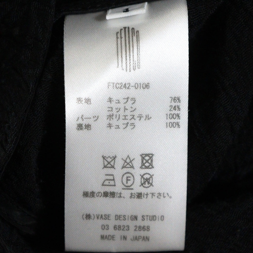 FETICO (フェティコ) BOTANICAL JACQUARD CUTOUT CAMI TOP ボタニカル ジャガード カットアウト キャミ トップ レディース ブラック FTC242-0106