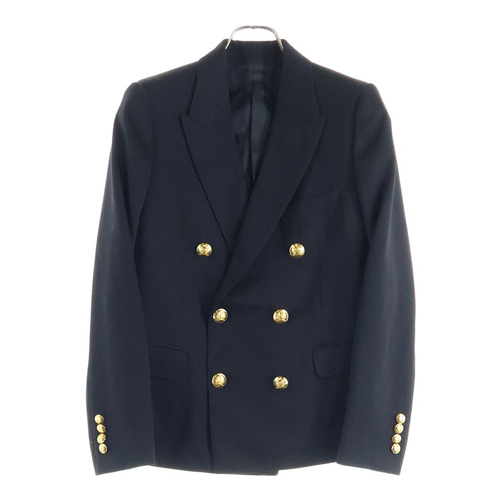 CELINE(セリーヌ) 2D SHORT JACKET IN DIAGONAL WOOL ショート ダブルテーラードジャケット イン ディアゴナル ウール ブラック 2V687092D