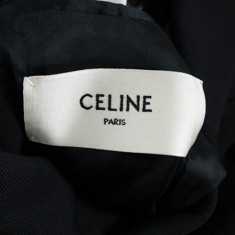 CELINE(セリーヌ) 2D SHORT JACKET IN DIAGONAL WOOL ショート ダブルテーラードジャケット イン ディアゴナル ウール ブラック 2V687092D
