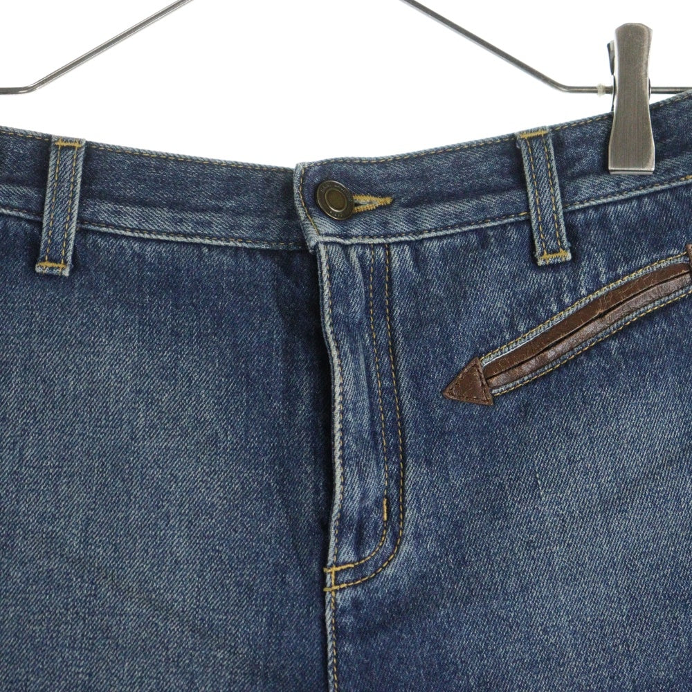 SAINT LAURENT PARIS(サンローランパリ) CONTRAST PIPING DENIM SHORTS コントラスト パイピング デニム ショーツ レディース インディゴ 561424 YC868