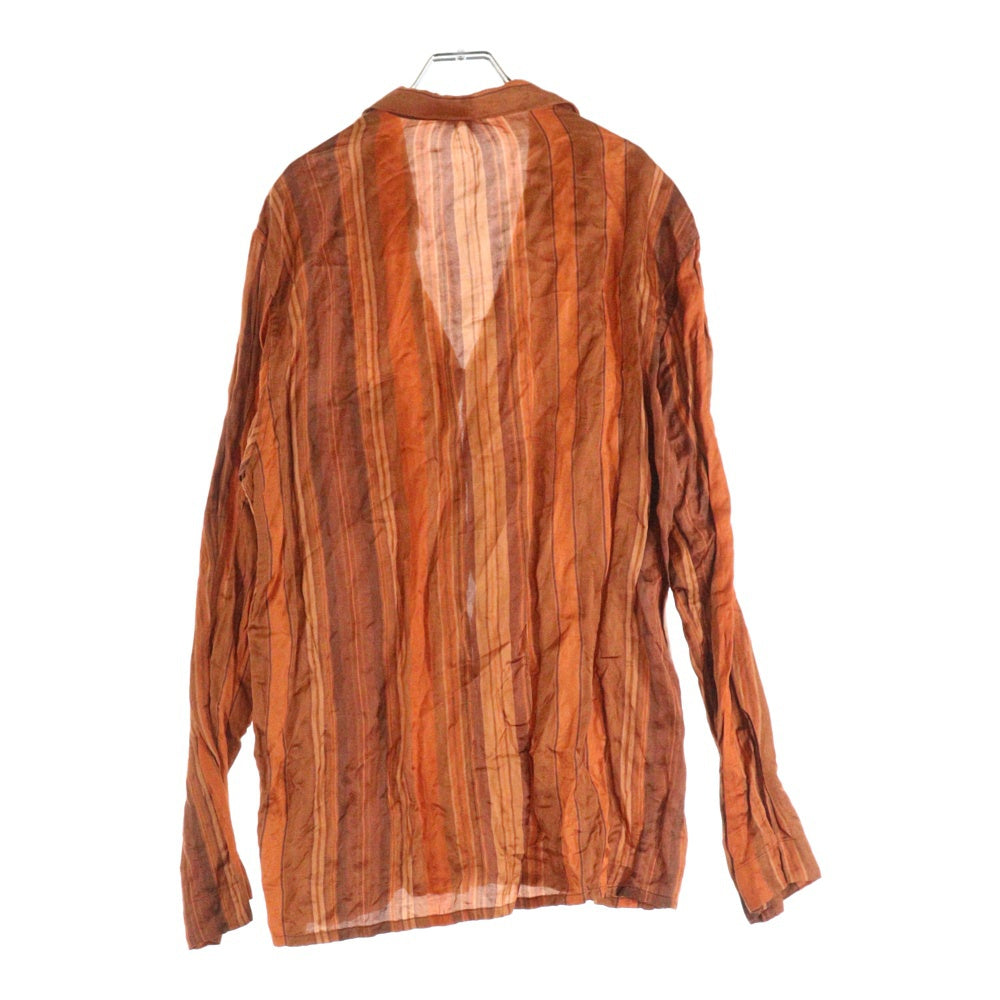 ETRO(エトロ) ストライプ ロングスリーブ レギュラーカラーシャツ オレンジ