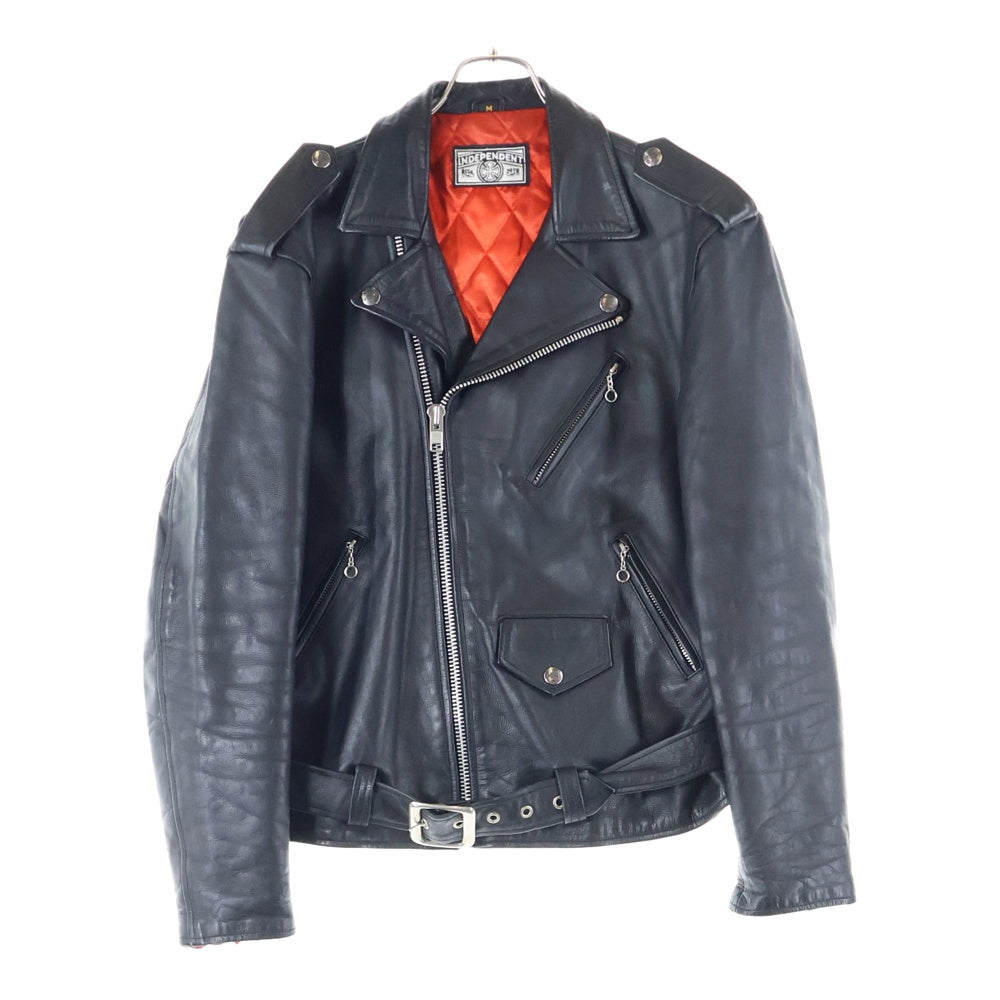 INDEPENDENT(インデペンデント) キルティングライニング ダブルライダース レザージャケット ブラック