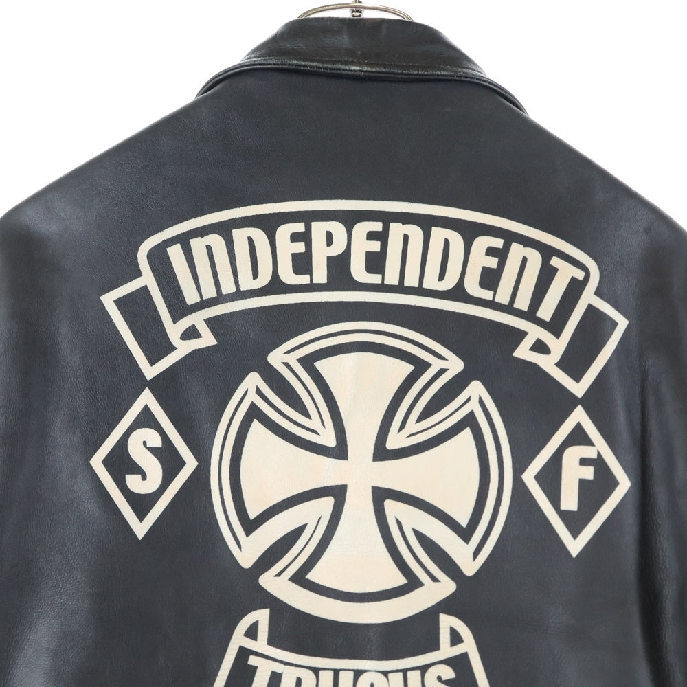 INDEPENDENT(インデペンデント) キルティングライニング ダブルライダース レザージャケット ブラック