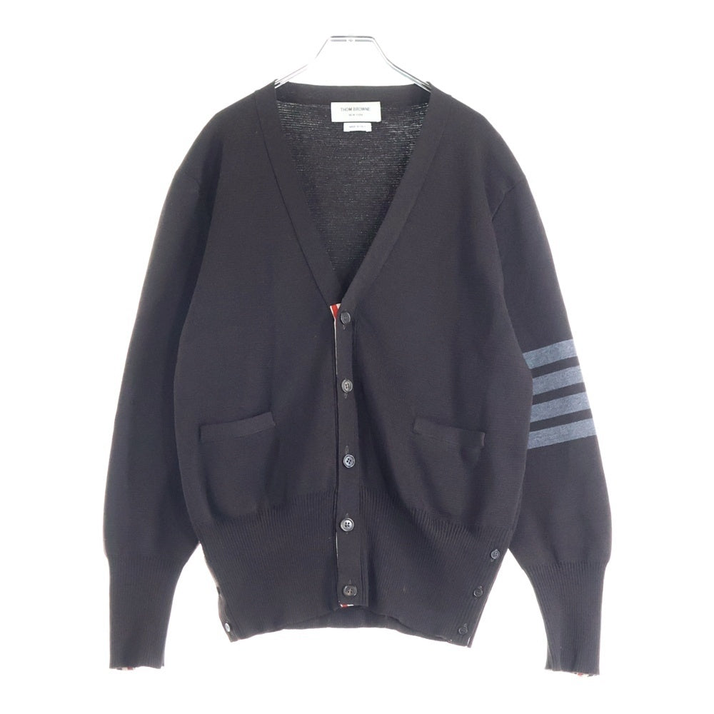 (美品/30日までセール)Thom Browneカーディガンネイビーサイズ5 コットン ミラノ Vネック カーディガン | Thom Browne