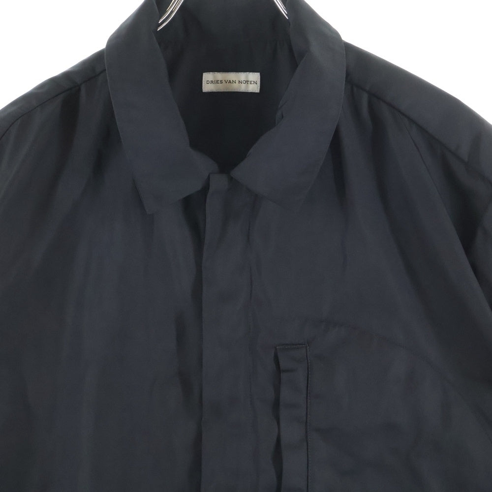 DRIES VAN NOTEN(ドリスヴァンノッテン) ショートスリーブ ジップアップシャツ ブラック 855.020734-1275-900