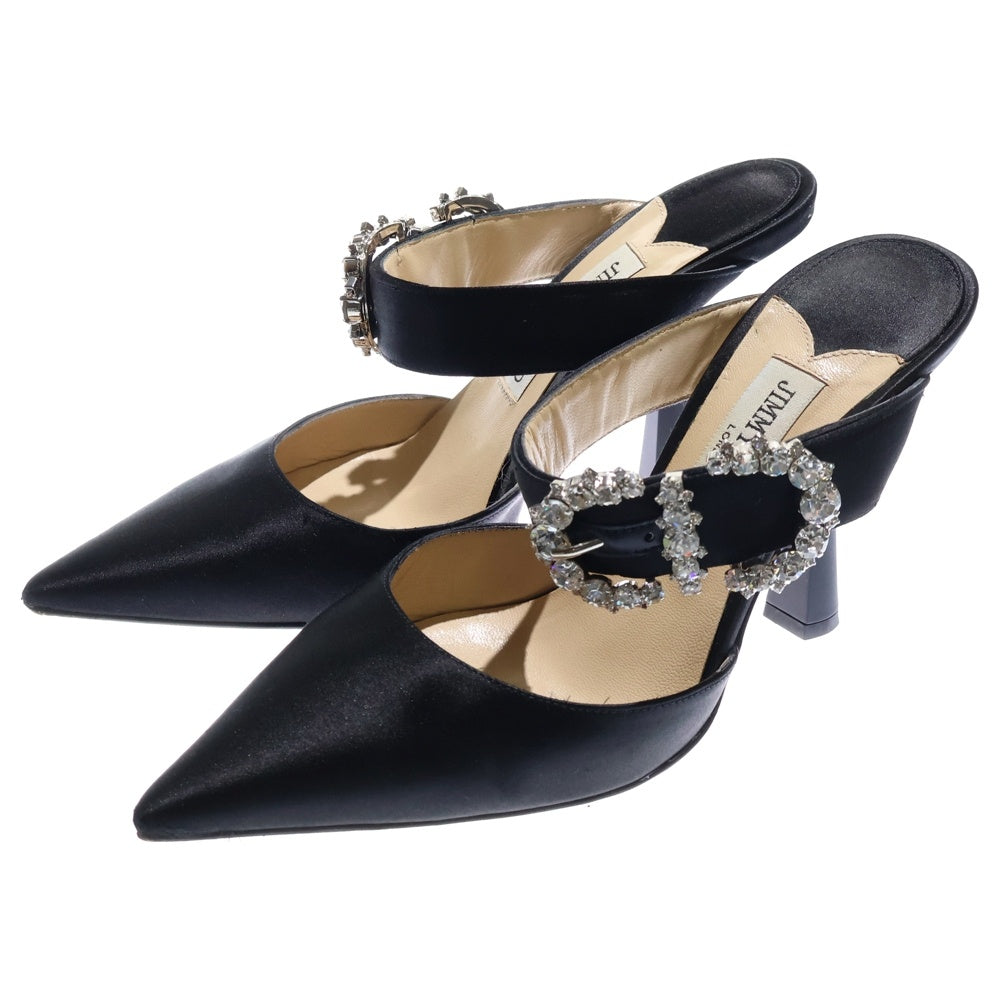JIMMY CHOO(ジミーチュウ) SMOKEY スモーキー クリスタルバックル レザーハイヒール レディース パンプス ブラック