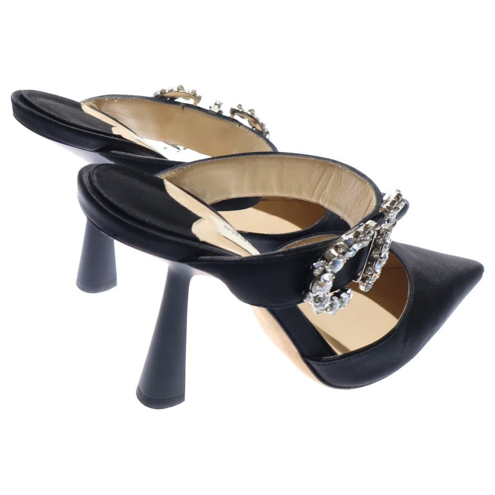 JIMMY CHOO(ジミーチュウ) SMOKEY スモーキー クリスタルバックル レザーハイヒール レディース パンプス ブラック