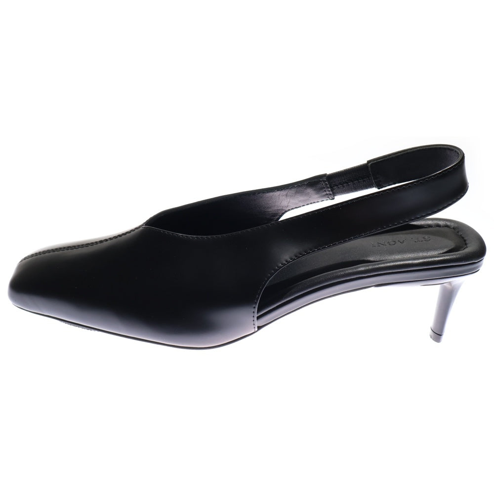 NO BRAND(ノーブランド) ST.AGNI (セントアグニ) スクエアトゥー レザーパンプス レディース ブラック