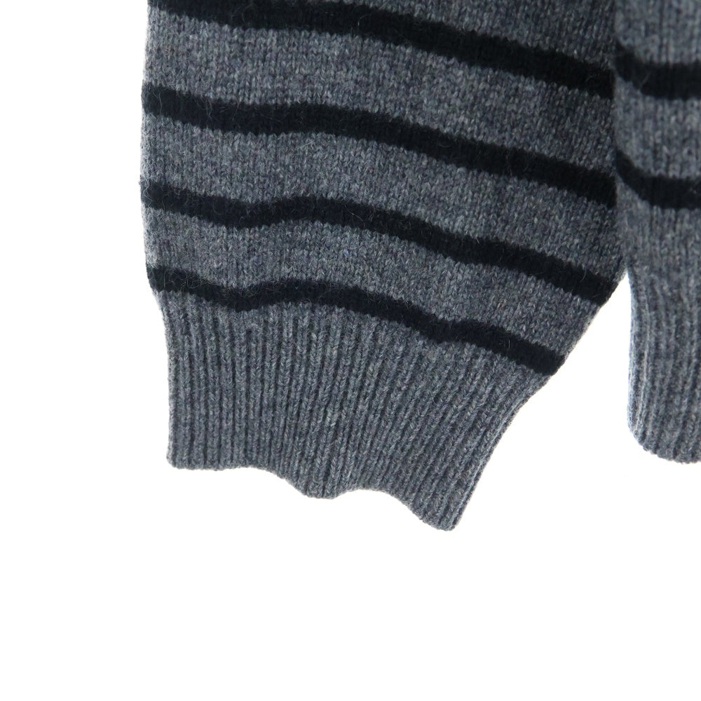 SAINT LAURENT PARIS(サンローランパリ) 16AW カシミヤ ボーダー ニット セーター グレー 453752