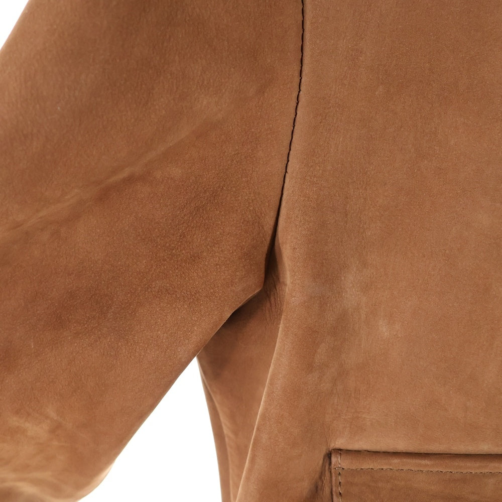 Acne Studios(アクネ ストゥディオズ) Cognac Brown Short Leather Jacket カーフスキン シングル レザーフライトジャケット ブラウン FM-MN-LEAT000022
