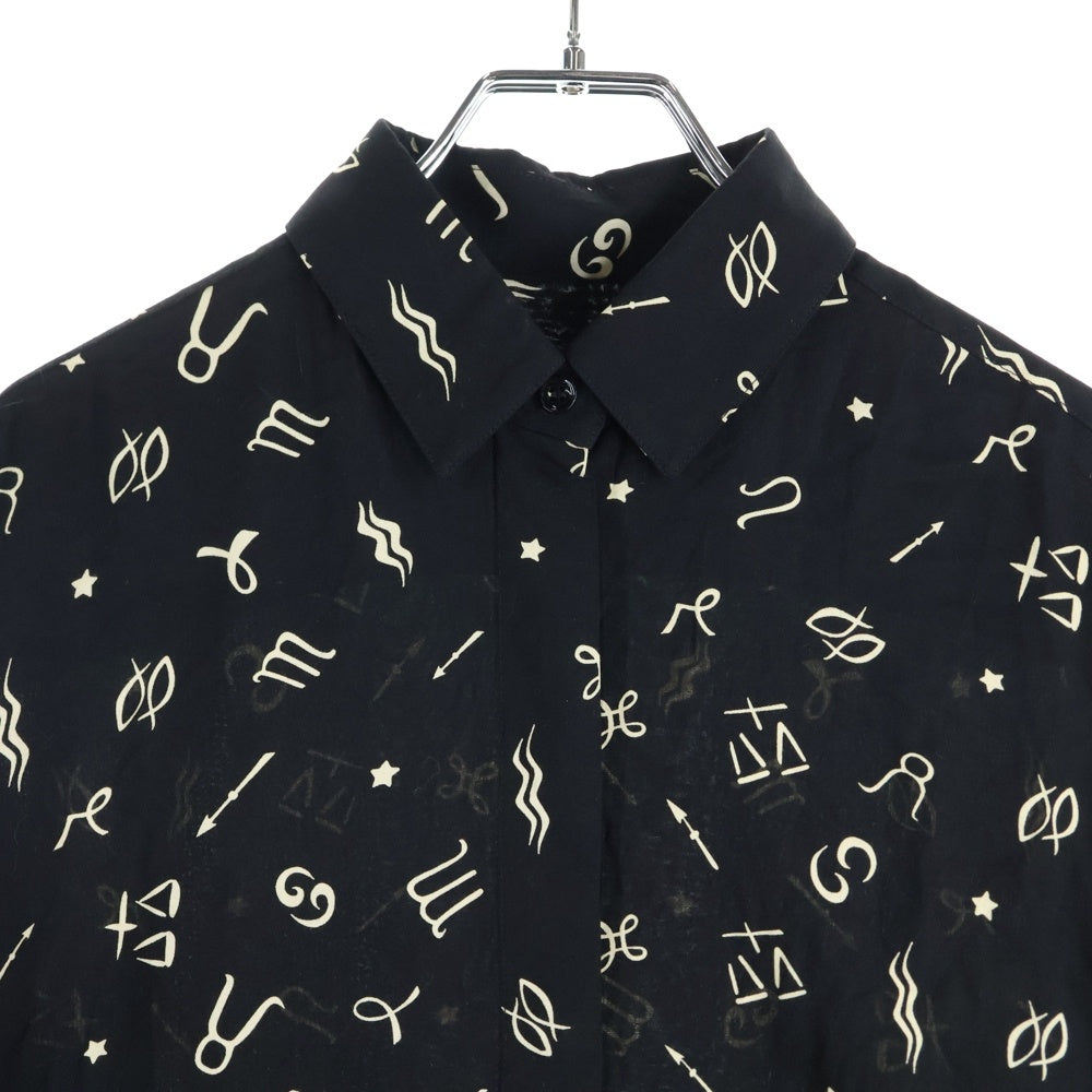 SAINT LAURENT PARIS(サンローランパリ) 星座 総柄 レーヨン 長袖 シャツ レディース ブラック 512192