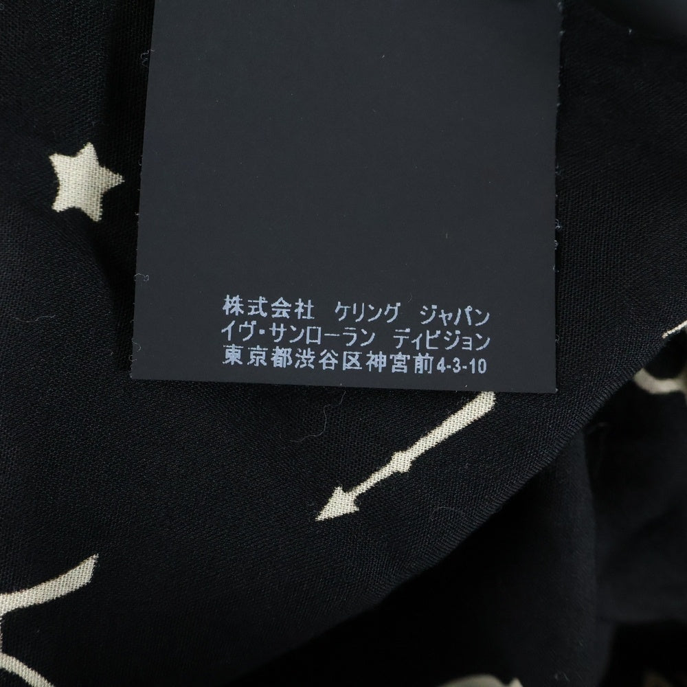 SAINT LAURENT PARIS(サンローランパリ) 星座 総柄 レーヨン 長袖 シャツ レディース ブラック 512192