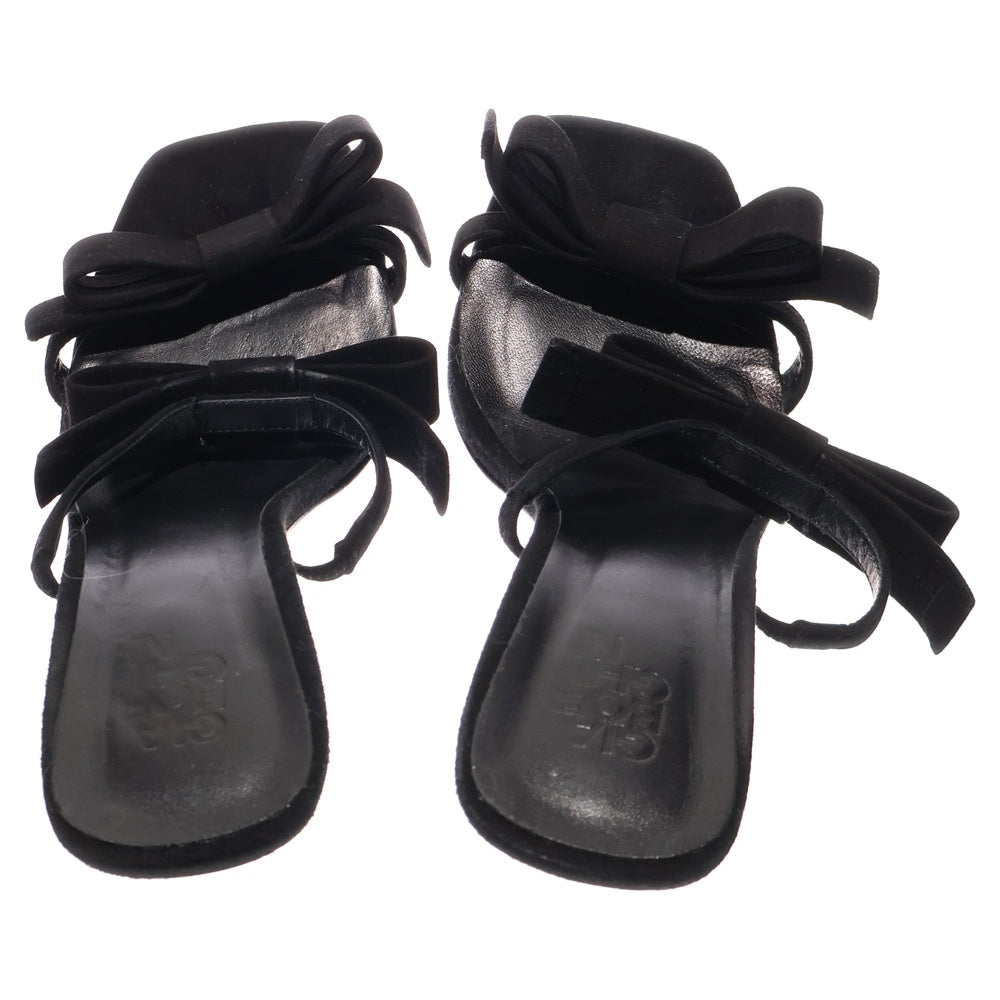 NO BRAND(ノーブランド) GIA BORGHINI (ジアボルギーニ) スクエアトゥー スウェードレザーハイヒール パンプス レディース ブラック