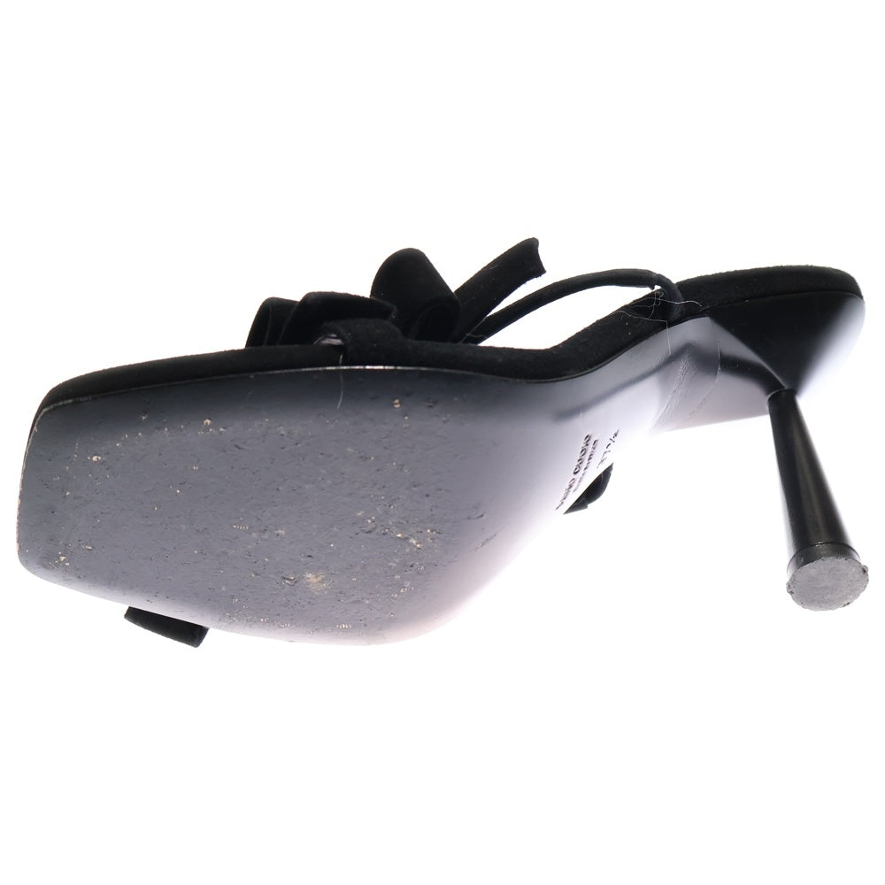 NO BRAND(ノーブランド) GIA BORGHINI (ジアボルギーニ) スクエアトゥー スウェードレザーハイヒール パンプス レディース ブラック