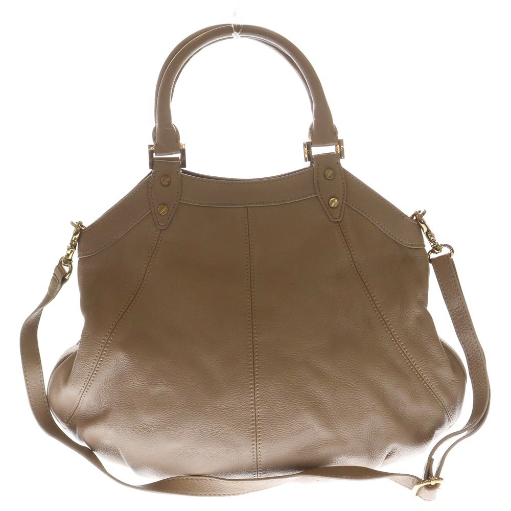 TORY BURCH(トリー バーチ) ロゴプレート 2WAY レザーショルダーバッグ ハンドバッグ ブラウン レディース