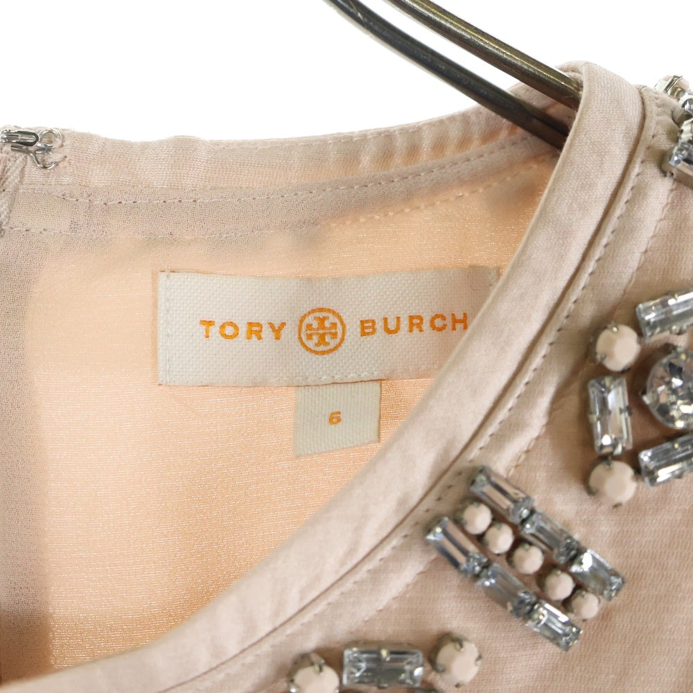 TORY BURCH(トリー バーチ) スタッズ付き クルーネック半袖Tシャツ カットソー レディース ピンク 41131106