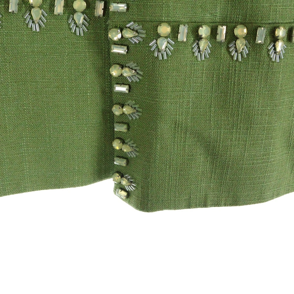 TORY BURCH(トリー バーチ) クリアスタッズ リネンカーディガン レディース グリーン 12161513