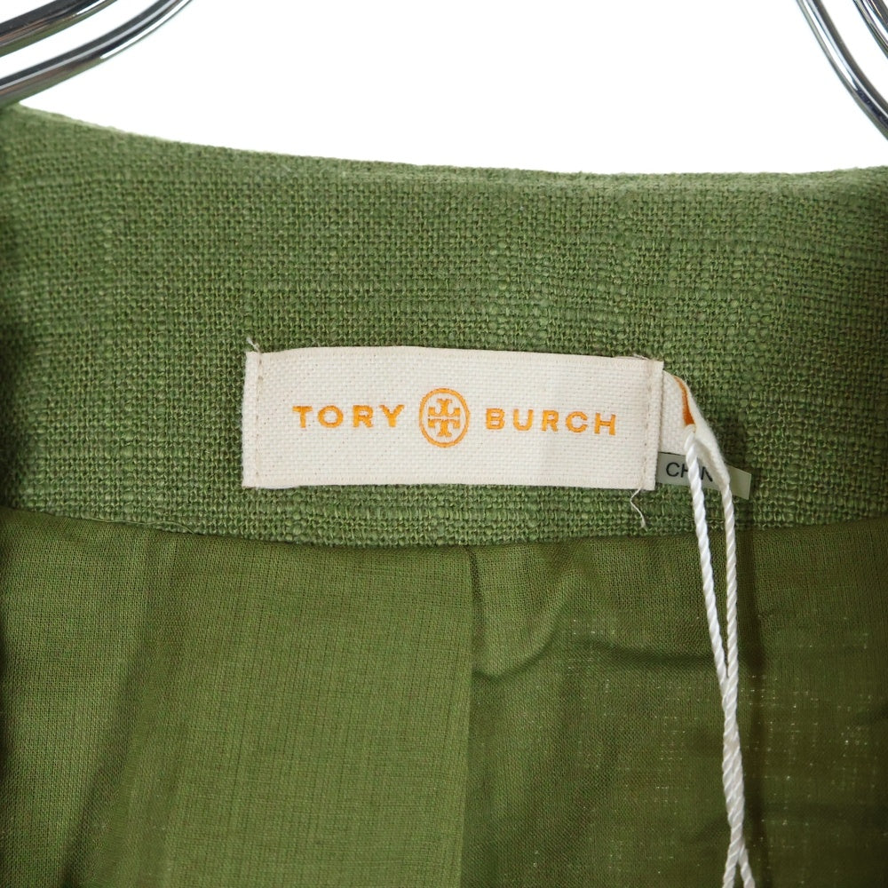 TORY BURCH(トリー バーチ) クリアスタッズ リネンカーディガン レディース グリーン 12161513