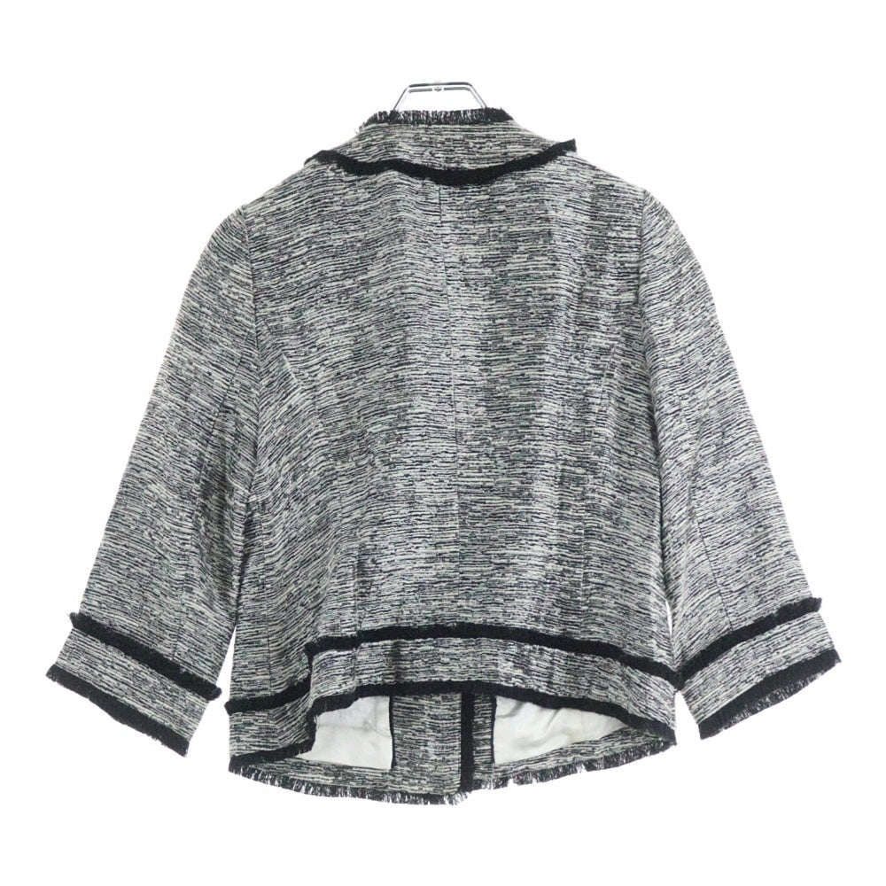 Kate Spade(ケイトスペード) フリンジ ノーカラーボタンジャケット レディース グレー/ブラック NJMU1228