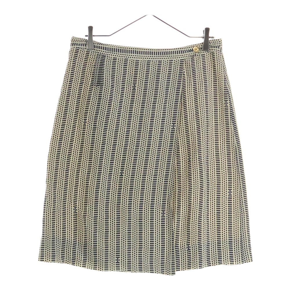 TORY BURCH(トリー バーチ) 総柄 シルクスカート レディース ネイビー/ホワイト 12121302