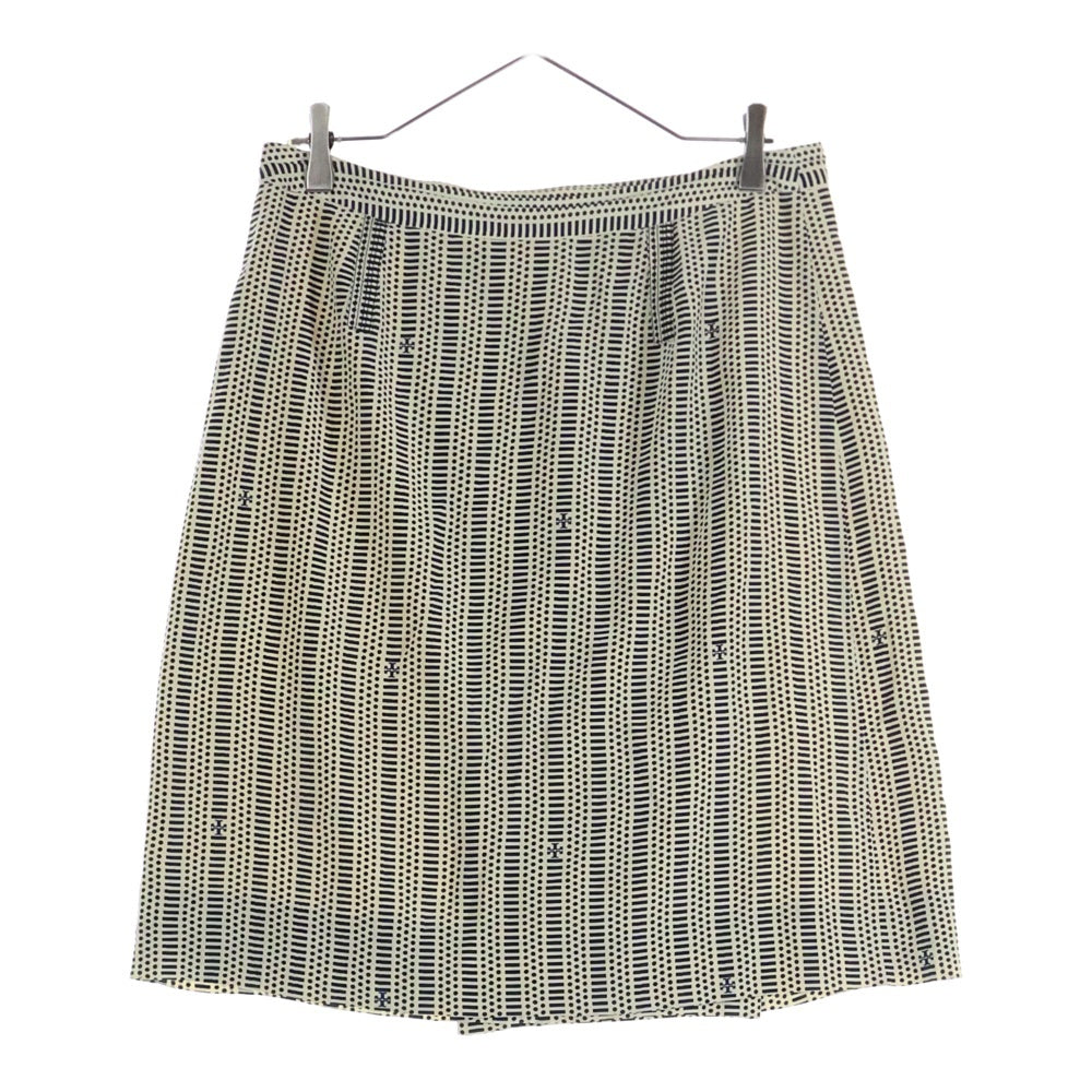 TORY BURCH(トリー バーチ) 総柄 シルクスカート レディース ネイビー/ホワイト 12121302