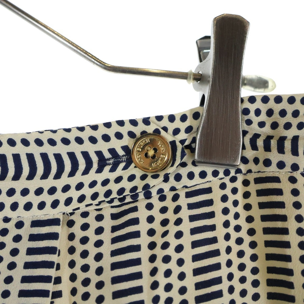 TORY BURCH(トリー バーチ) 総柄 シルクスカート レディース ネイビー/ホワイト 12121302