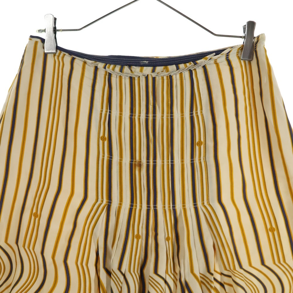 TORY BURCH(トリー バーチ) ストライプ プリーツシルクスカート レディース ベージュ 13121365