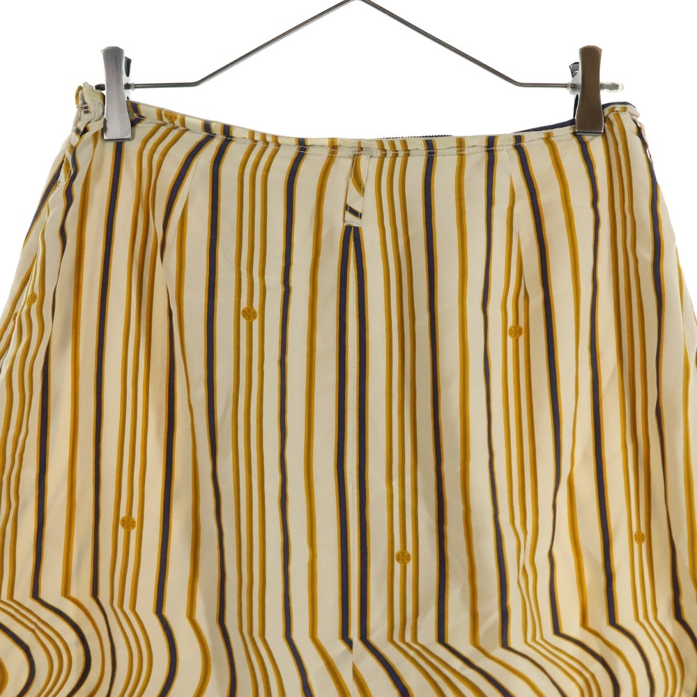 TORY BURCH(トリー バーチ) ストライプ プリーツシルクスカート レディース ベージュ 13121365