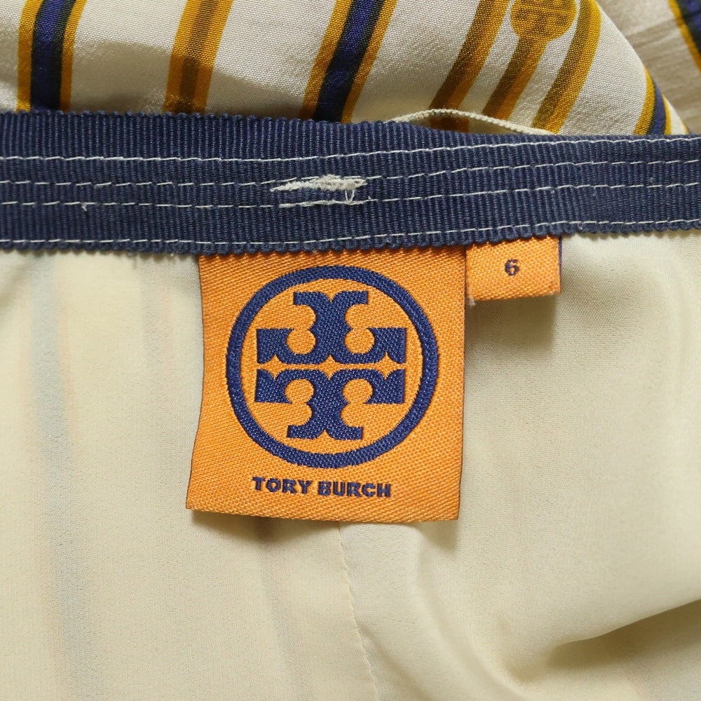 TORY BURCH(トリー バーチ) ストライプ プリーツシルクスカート レディース ベージュ 13121365