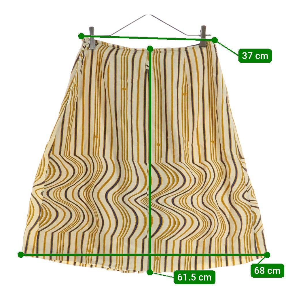 TORY BURCH(トリー バーチ) ストライプ プリーツシルクスカート レディース ベージュ 13121365