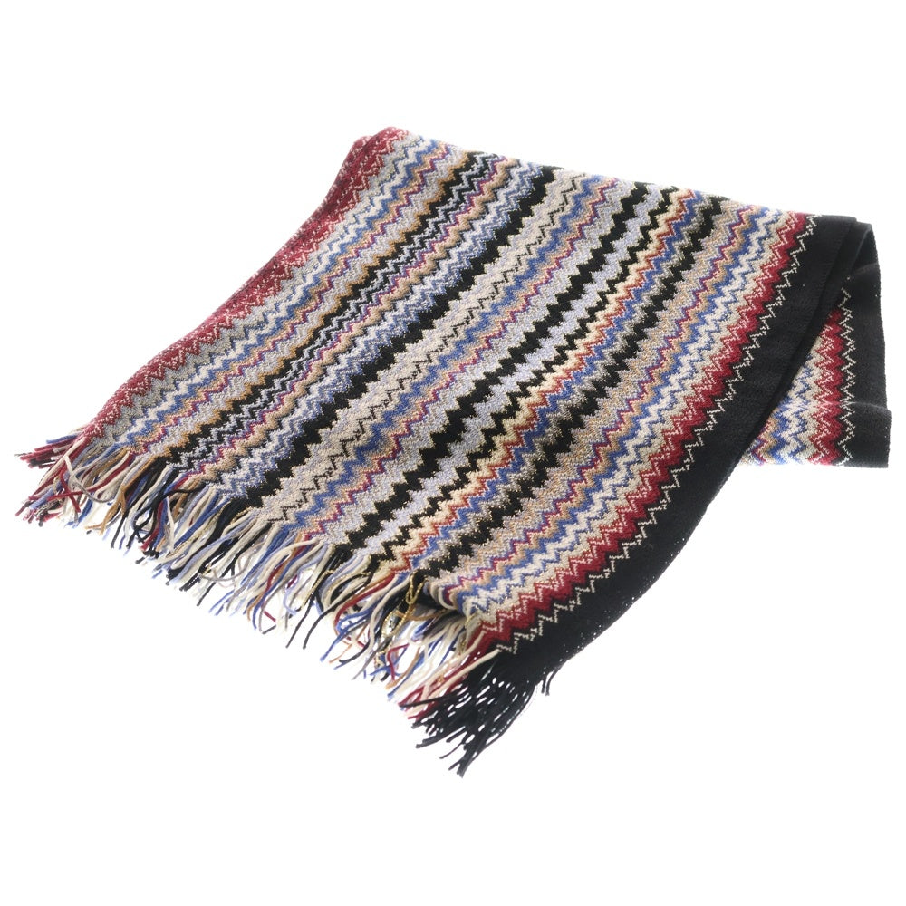 MISSONI(ミッソーニ) 総柄 ウール混アクリルマフラー ストール マルチカラー レディース