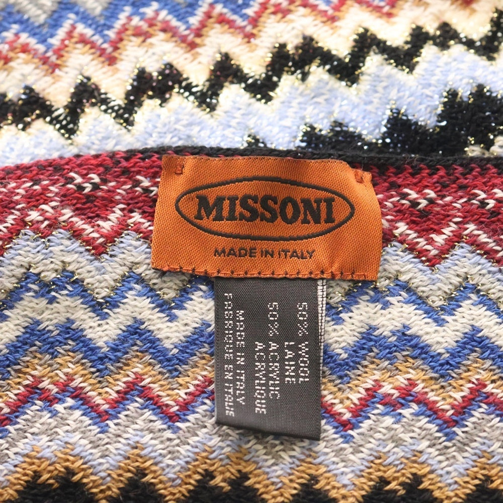 MISSONI(ミッソーニ) 総柄 ウール混アクリルマフラー ストール マルチカラー レディース