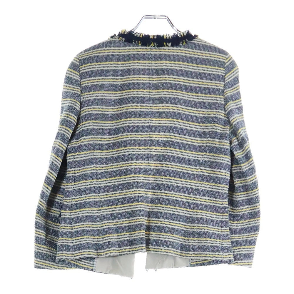 Max Mara(マックスマーラ) ボーダー フリンジノーカラージャケット レディース ネイビー 50410257-42-01