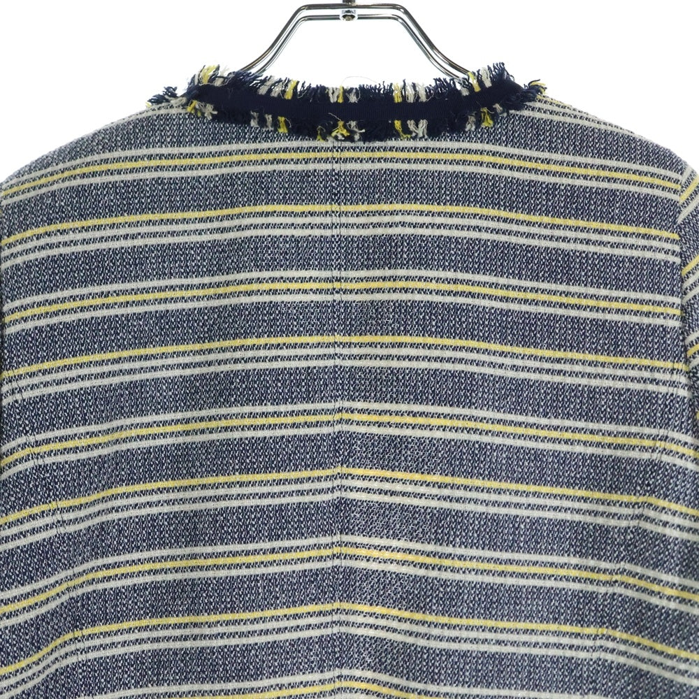 Max Mara(マックスマーラ) ボーダー フリンジノーカラージャケット レディース ネイビー 50410257-42-01