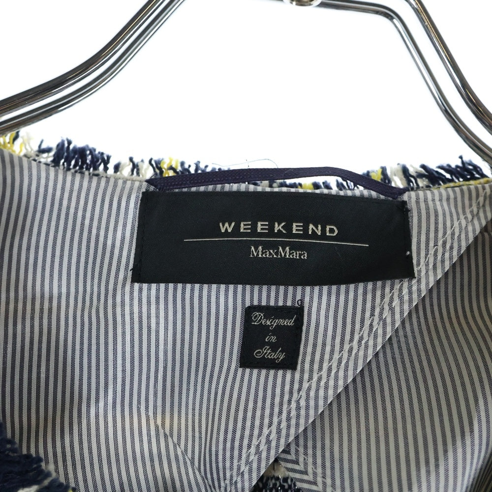 Max Mara(マックスマーラ) ボーダー フリンジノーカラージャケット レディース ネイビー 50410257-42-01