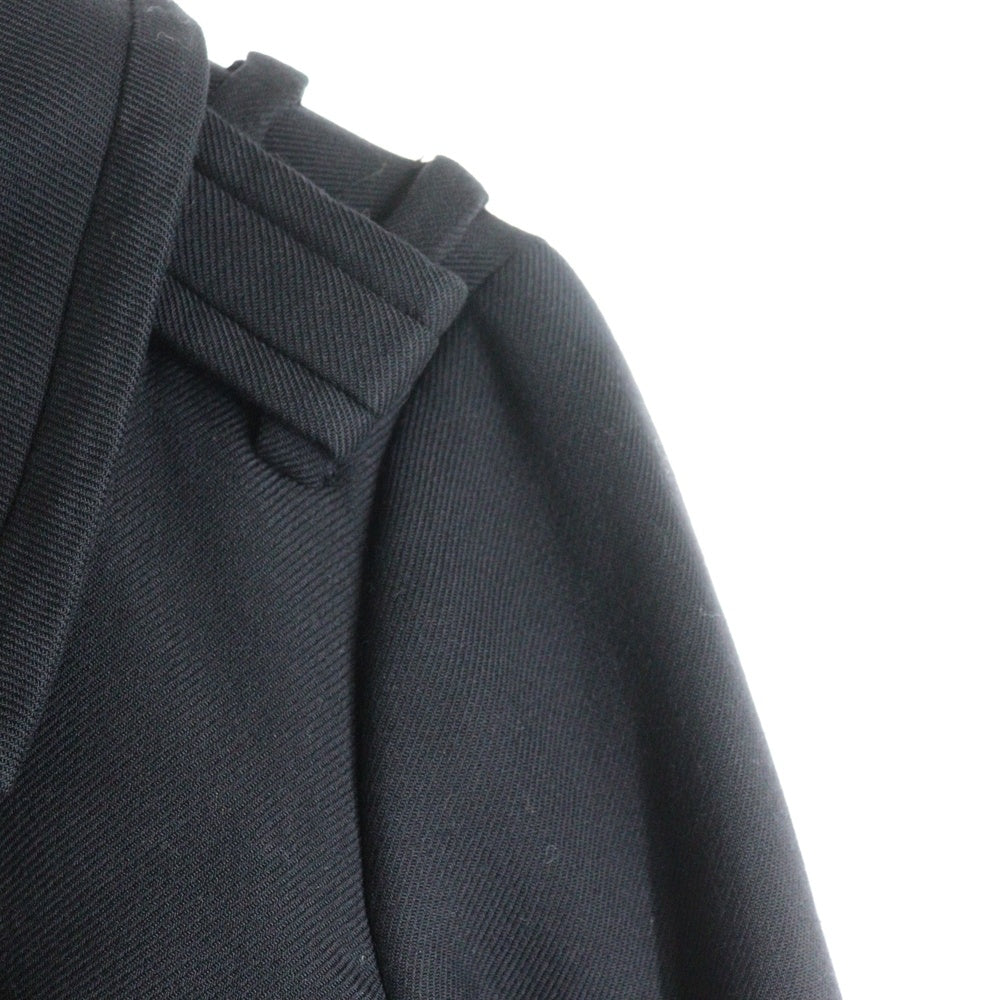 TORY BURCH(トリー バーチ) ベルト付き ウール混 ステンカラーコート レディース ブラック 34111534