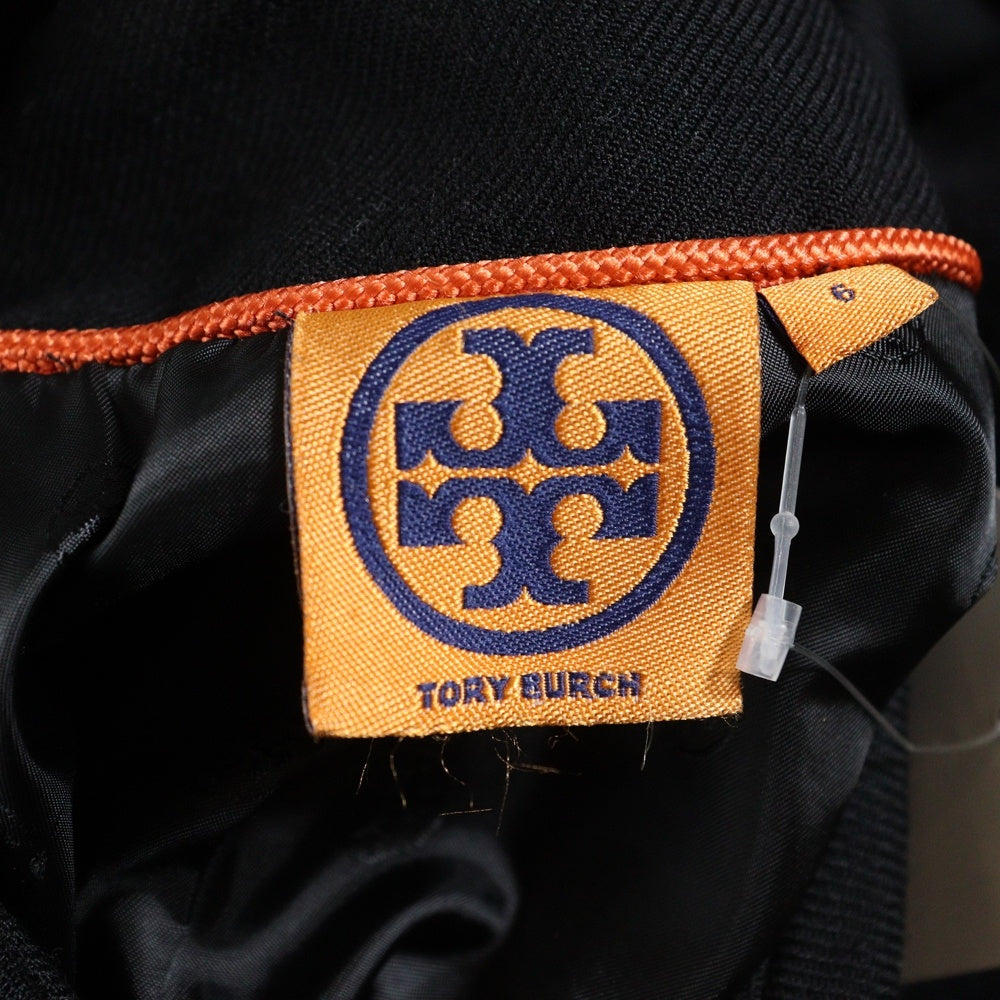 TORY BURCH(トリー バーチ) ベルト付き ウール混 ステンカラーコート レディース ブラック 34111534