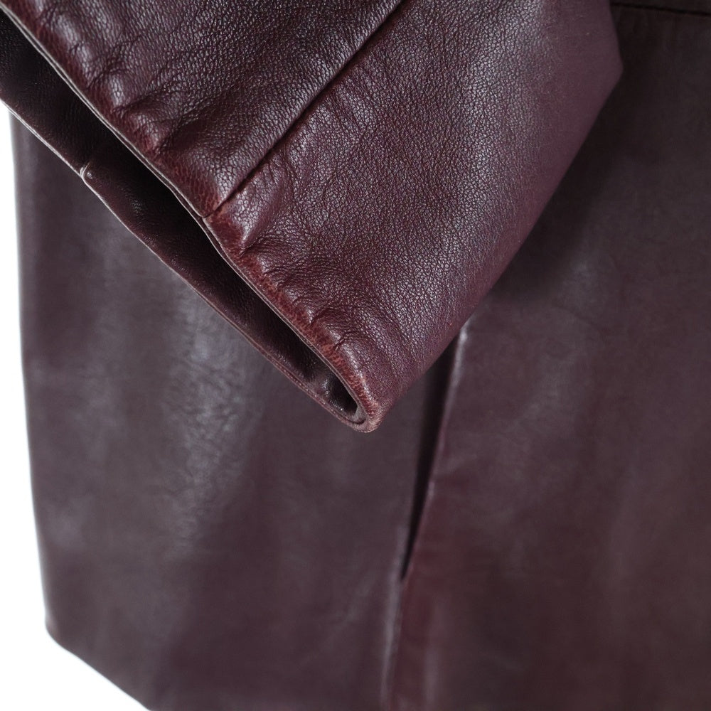 MICHEL KLEIN(ミッシェルクラン) シープスキン レザーシングルテーラードジャケット レディース バーガンディ FMWAJ-08660