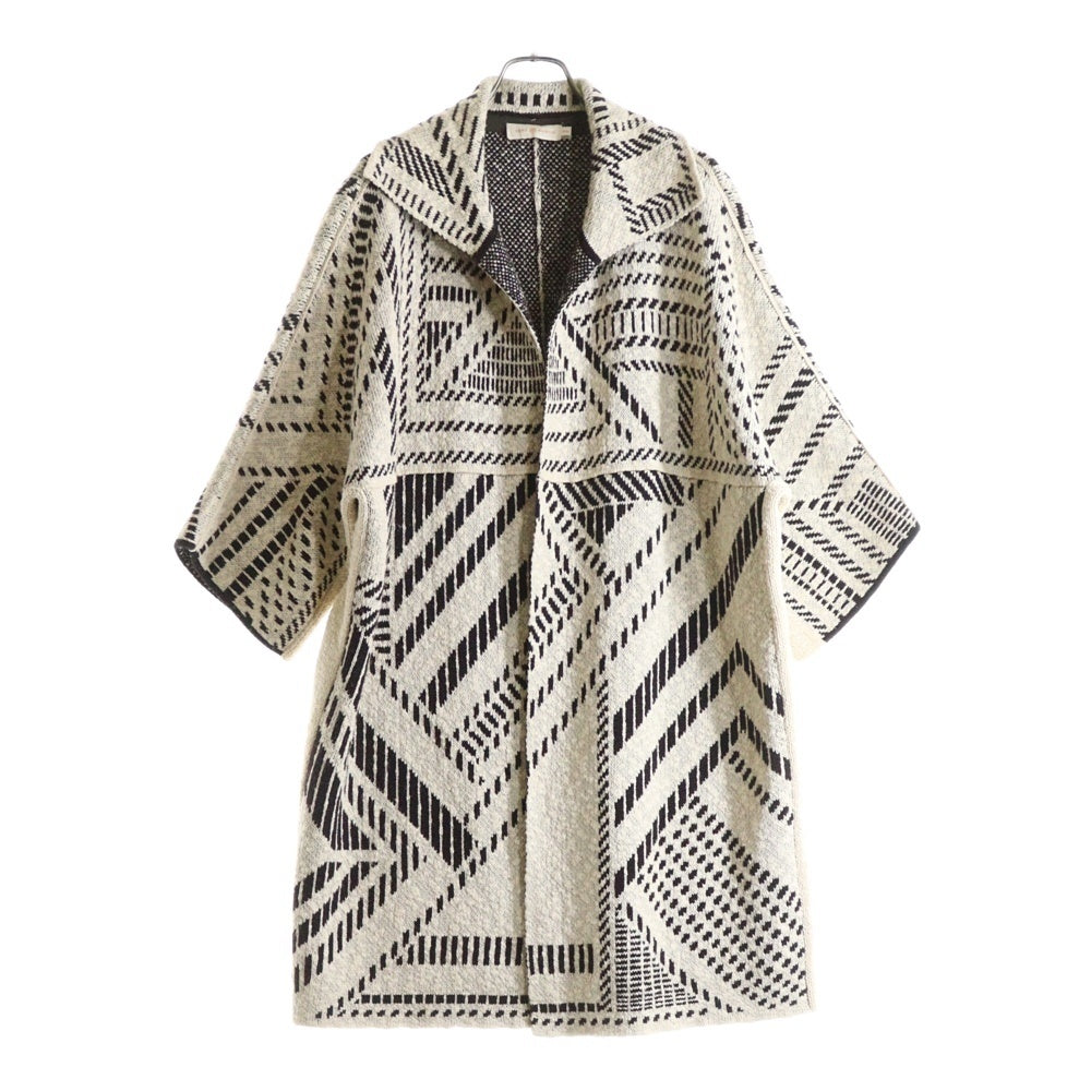 TORY BURCH(トリー バーチ) 総柄 ショートスリーブ ウールガウンコート