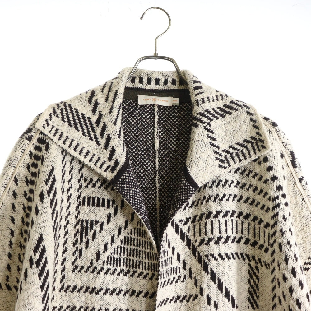 TORY BURCH(トリー バーチ) 総柄 ショートスリーブ ウールガウンコート レディース ブラウン/ホワイト 11153501