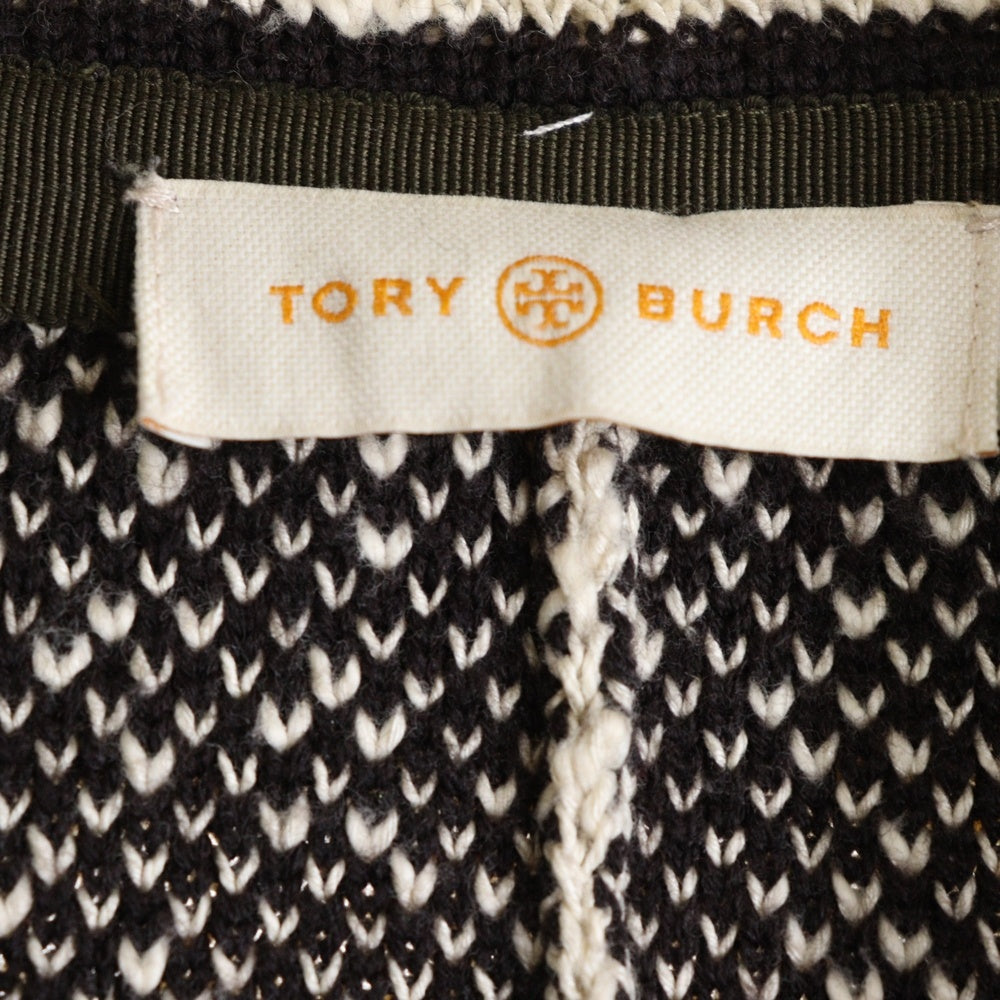 TORY BURCH(トリー バーチ) 総柄 ショートスリーブ ウールガウンコート レディース ブラウン/ホワイト 11153501