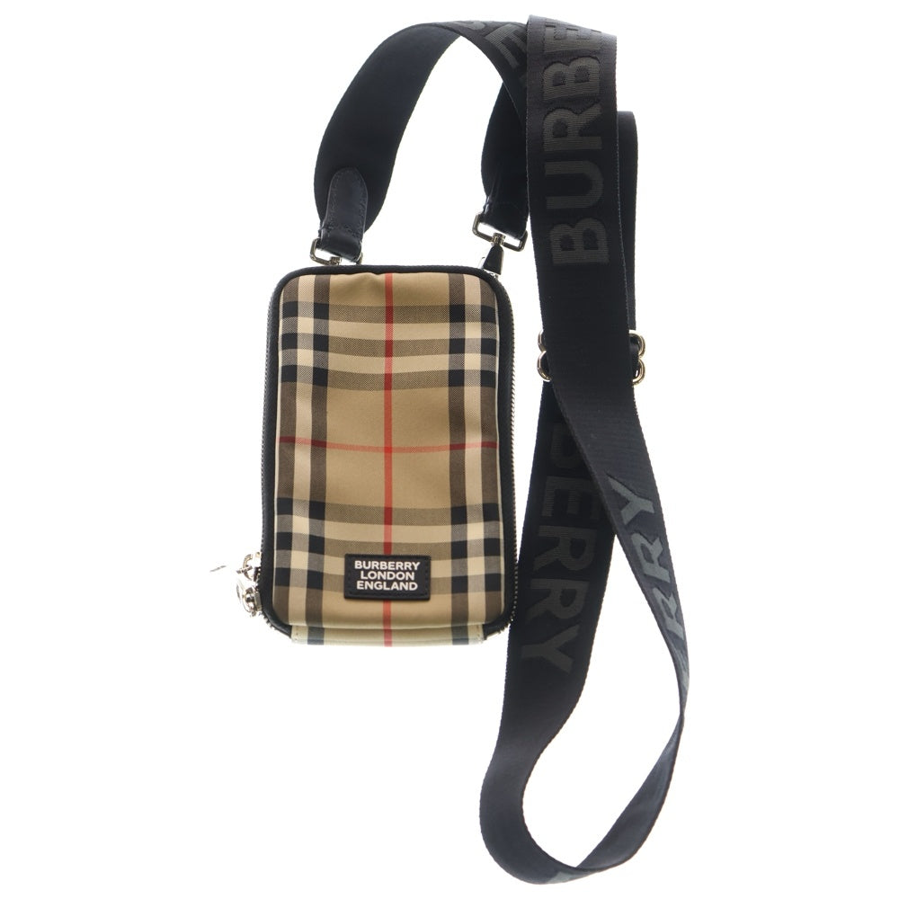 BURBERRY(バーバリー) ノバチェック コットン スマホ ショルダーバッグ