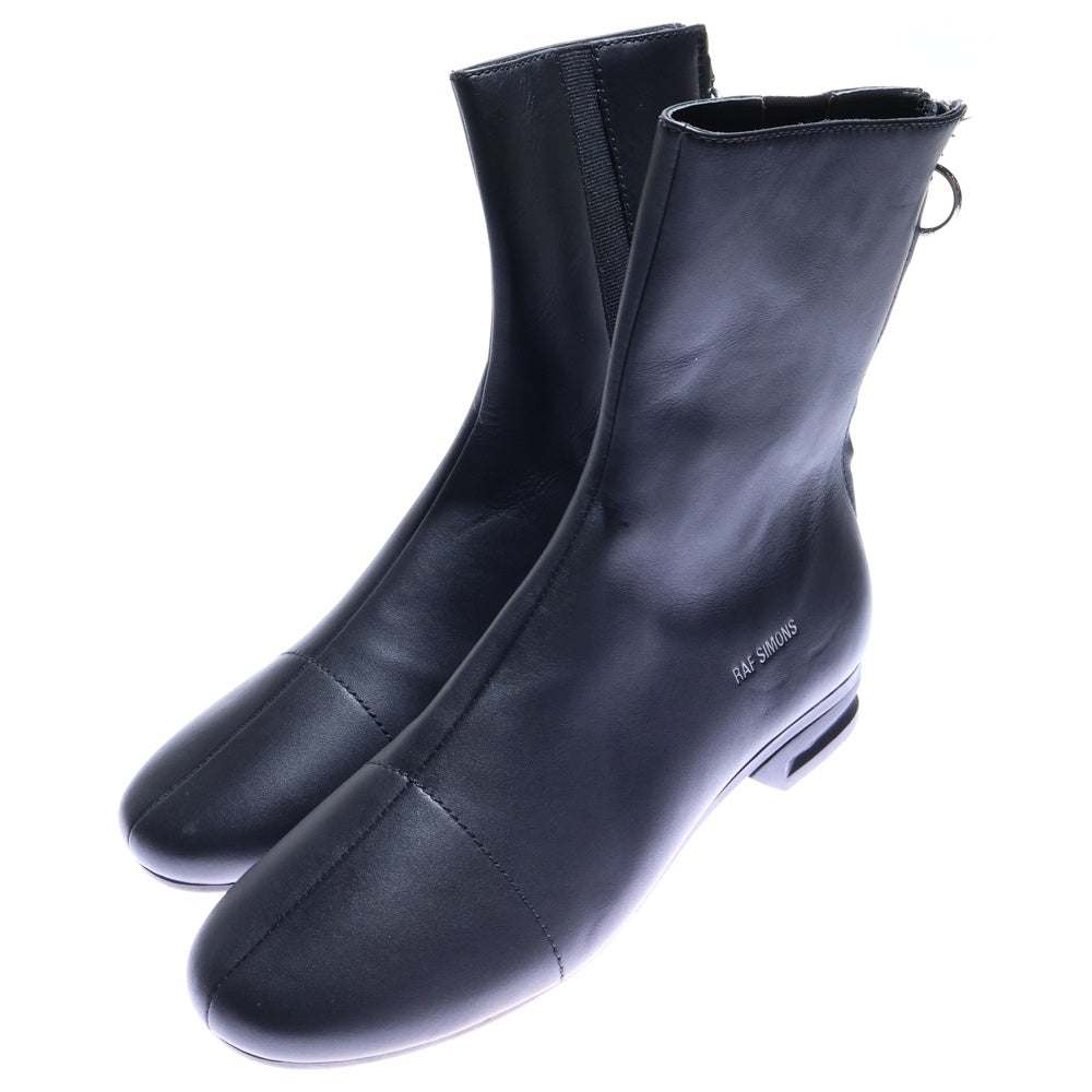RAF SIMONS(ラフシモンズ) RUNNER 2001 ランナー ロゴデザイン バッグジップアップ レザーブーツ ブラック
