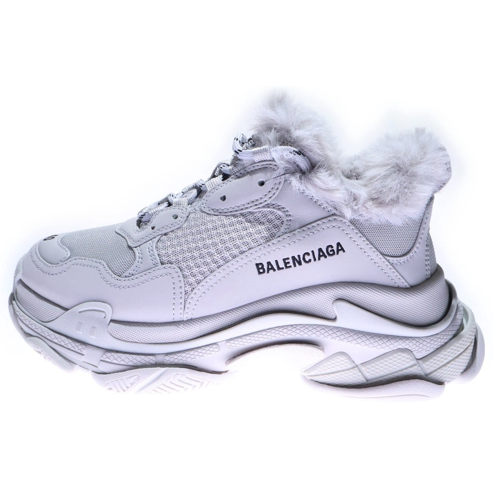 新品 BALENCIAGA Triple S ファーライニング グレー 42 BALENCIAGA(バレンシアガ) TRIPLE S FUR トリプル エス ファー