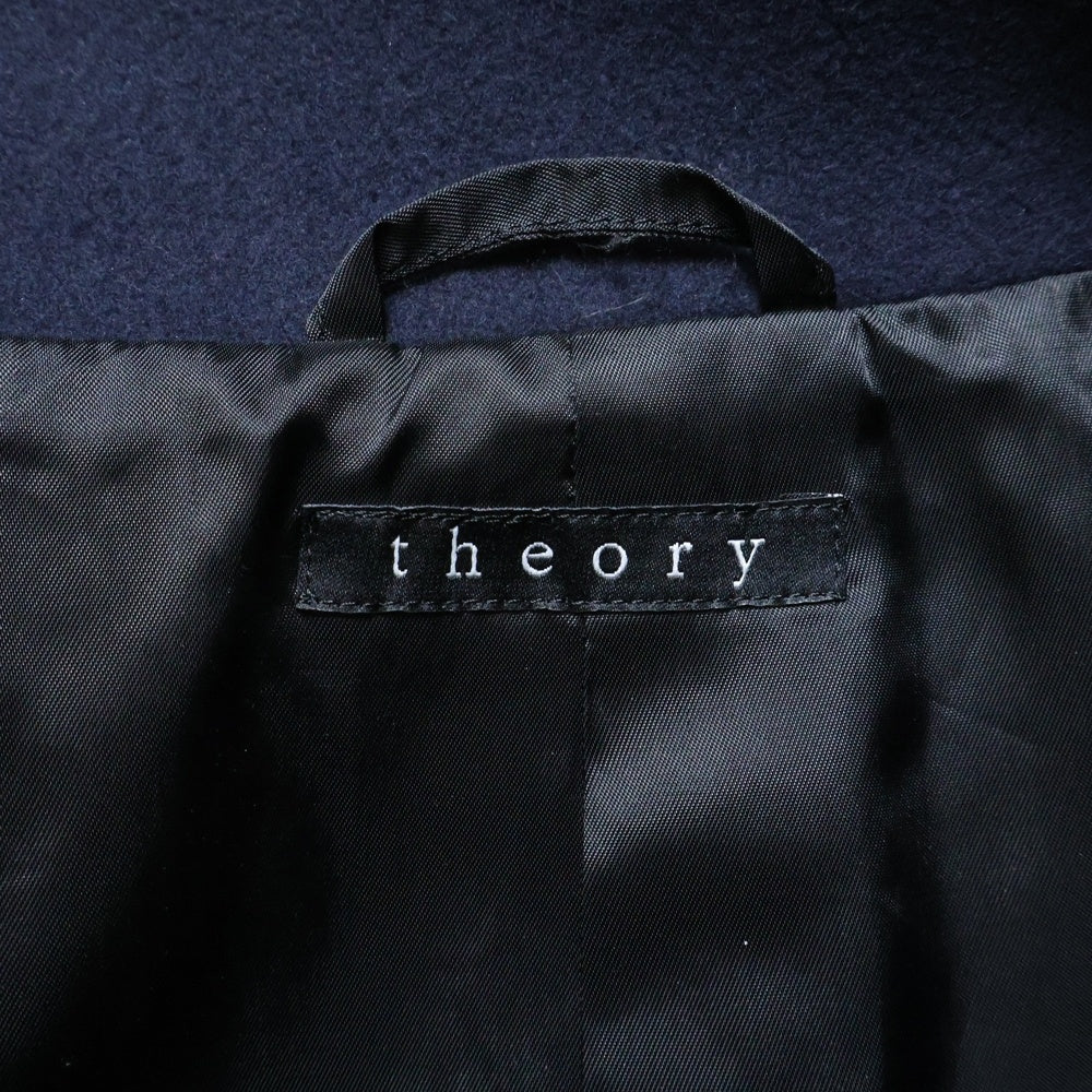 theory(セオリー) スタンドカラー ウールロングコート ネイビー 02-5409004