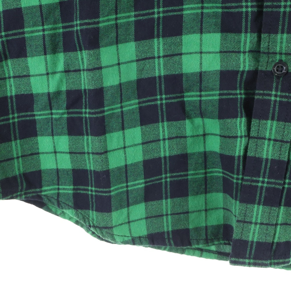 DIESEL(ディーゼル) フロントポケット ボタンダウン 長袖チェックシャツ グリーン/ブラック A01364